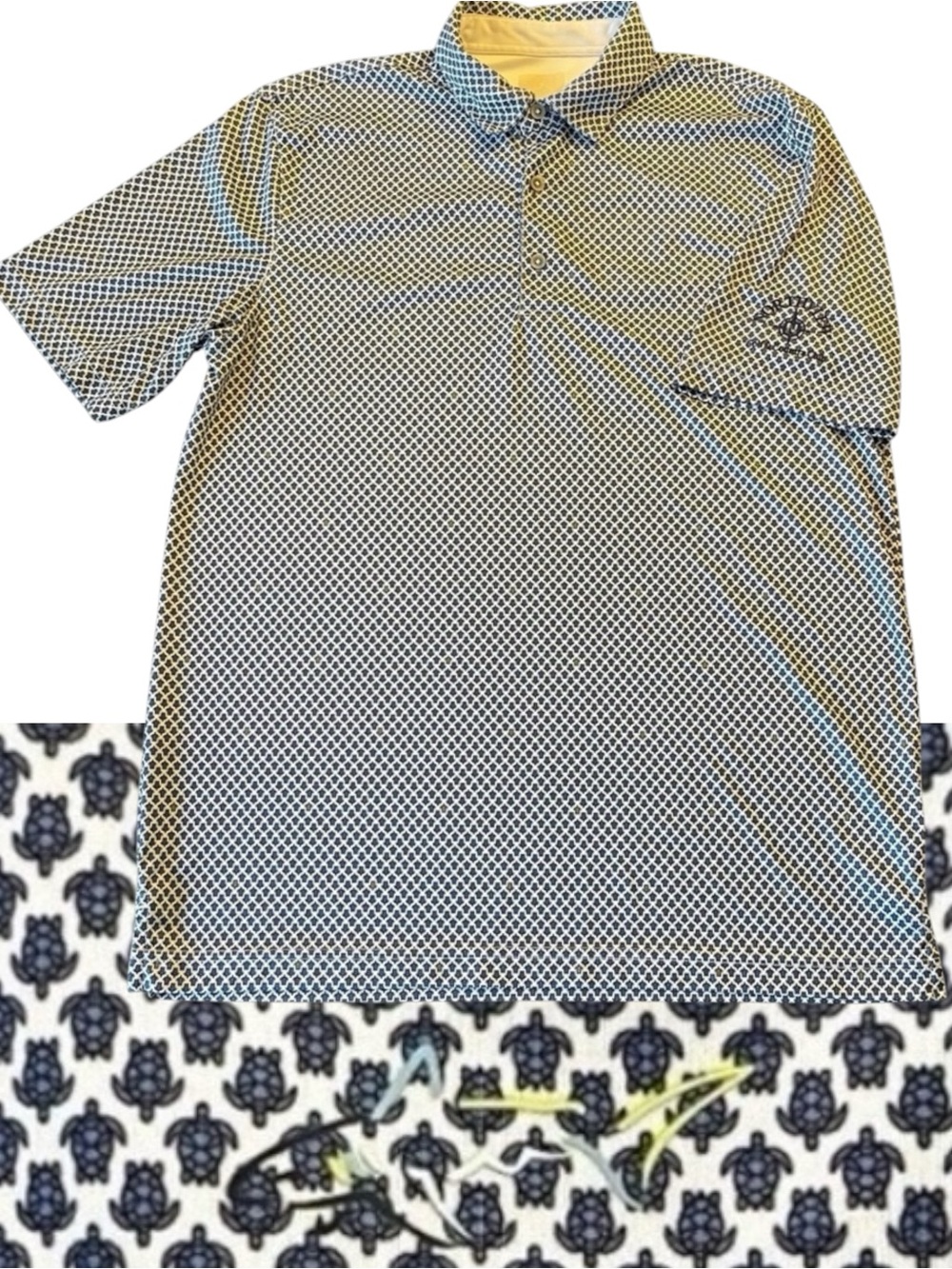 Greg Norman ML75 White/Blue Sea Turtle Northview G&CC Polo (M)